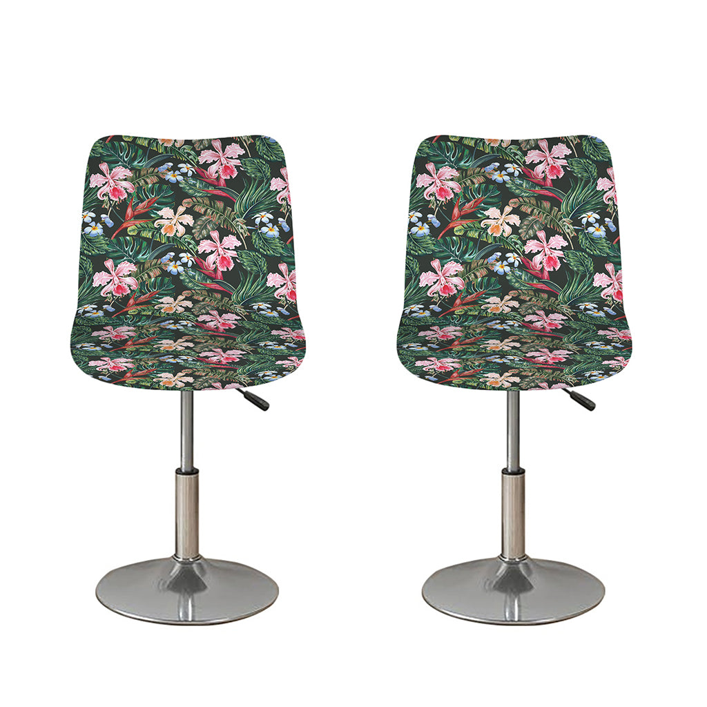 Vintage Tropical Exotic Hawaiian Print Bar Stool Covers