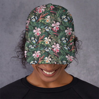 Vintage Tropical Exotic Hawaiian Print Baseball Cap