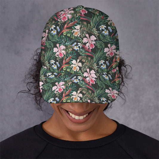 Vintage Tropical Exotic Hawaiian Print Baseball Cap