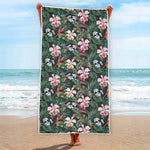 Vintage Tropical Exotic Hawaiian Print Beach Towel