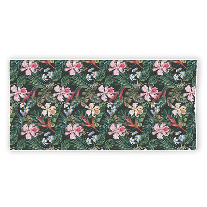 Vintage Tropical Exotic Hawaiian Print Beach Towel