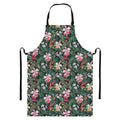 Vintage Tropical Exotic Hawaiian Print Bib Apron With Pocket