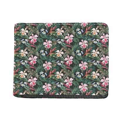 Vintage Tropical Exotic Hawaiian Print Bifold Wallet