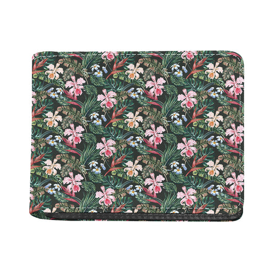 Vintage Tropical Exotic Hawaiian Print Bifold Wallet