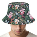 Vintage Tropical Exotic Hawaiian Print Bucket Hat