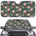 Vintage Tropical Exotic Hawaiian Print Car Windshield Sun Shade