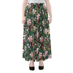 Vintage Tropical Exotic Hawaiian Print Chiffon Maxi Skirt