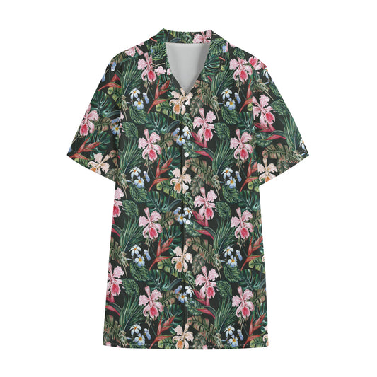 Vintage Tropical Exotic Hawaiian Print Cotton Hawaiian Shirt