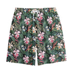 Vintage Tropical Exotic Hawaiian Print Cotton Shorts
