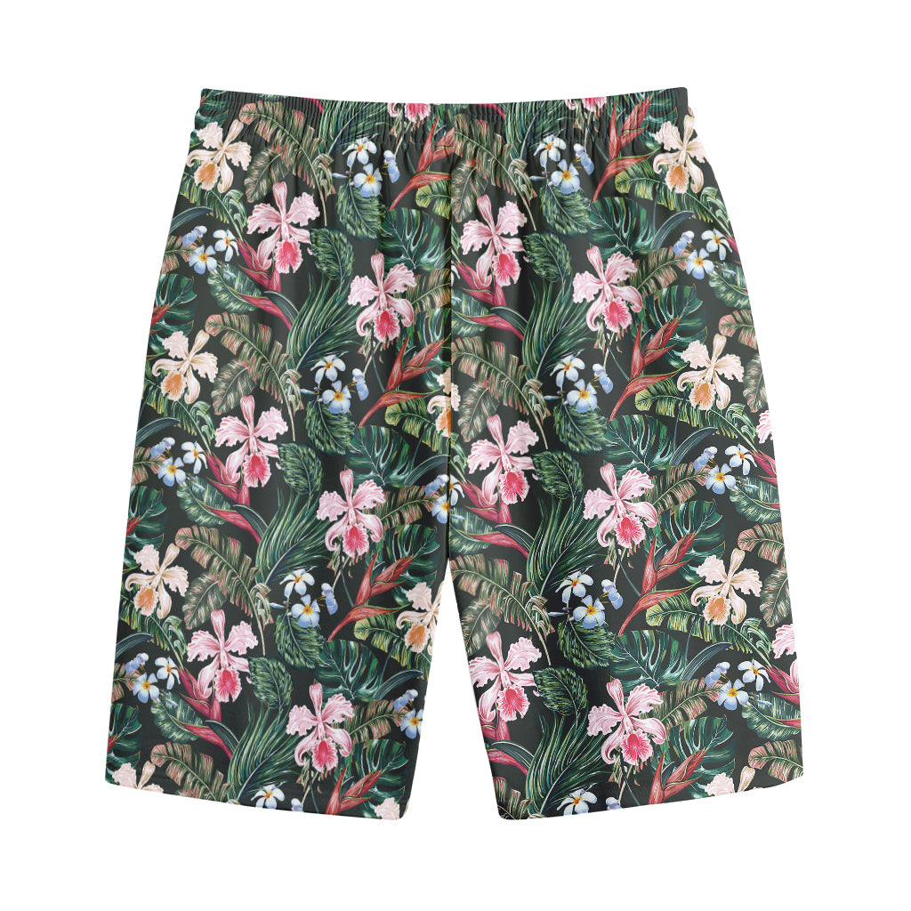 Vintage Tropical Exotic Hawaiian Print Cotton Shorts