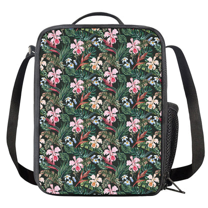 Vintage Tropical Exotic Hawaiian Print Crossbody Lunch Bag