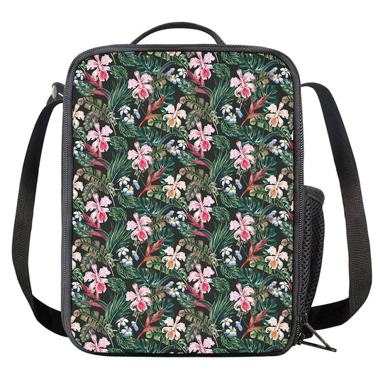 Vintage Tropical Exotic Hawaiian Print Crossbody Lunch Bag