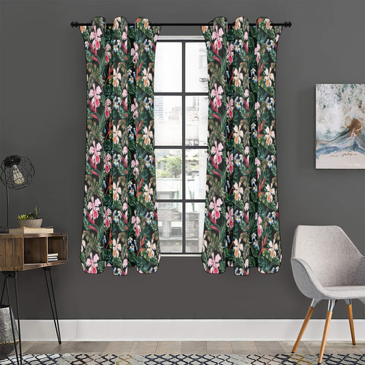 Vintage Tropical Exotic Hawaiian Print Curtain
