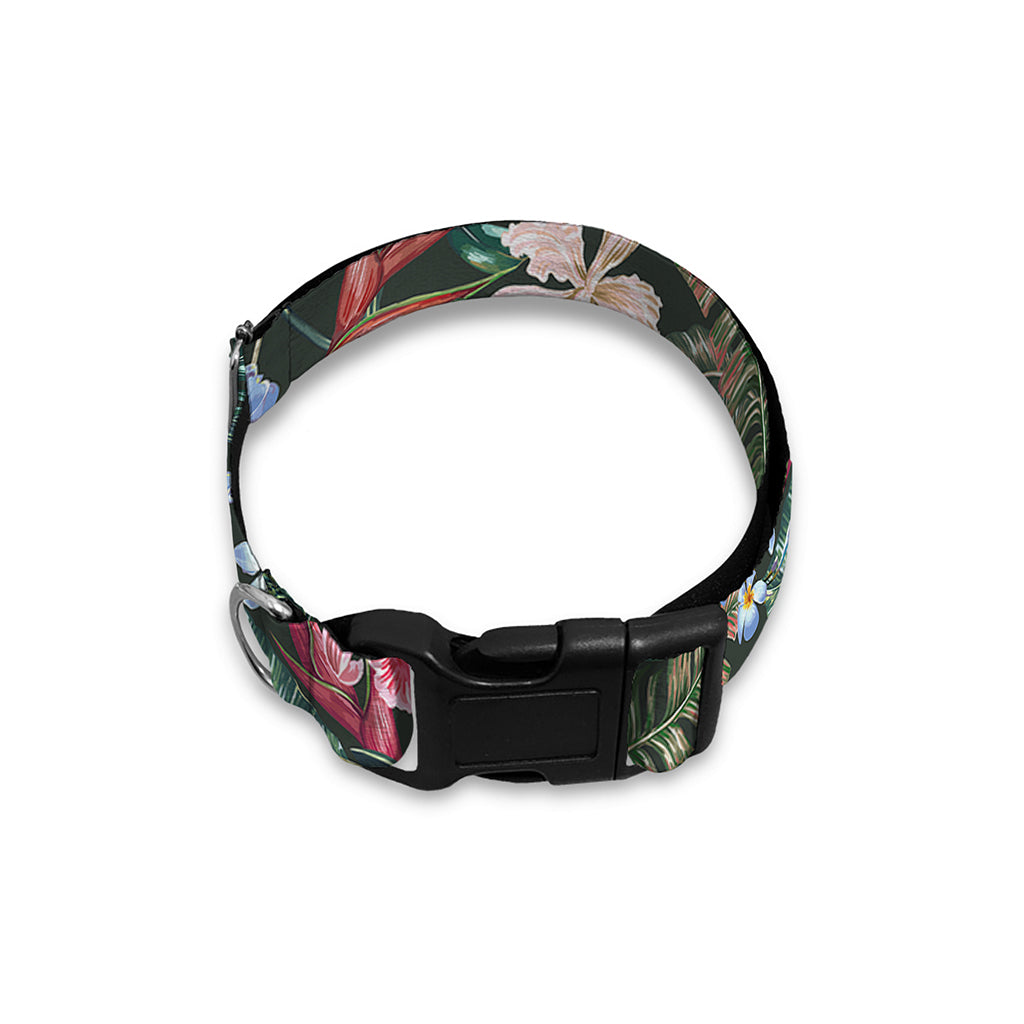 Vintage Tropical Exotic Hawaiian Print Dog Collar