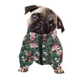 Vintage Tropical Exotic Hawaiian Print Dog Zip Up Jacket