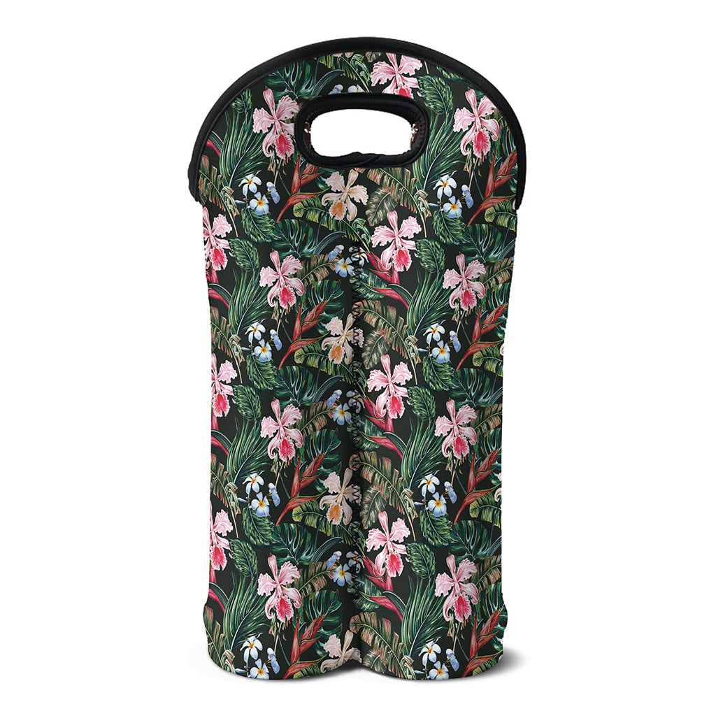 Vintage Tropical Exotic Hawaiian Print Double Neoprene Wine Tote