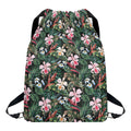 Vintage Tropical Exotic Hawaiian Print Drawstring Backpack
