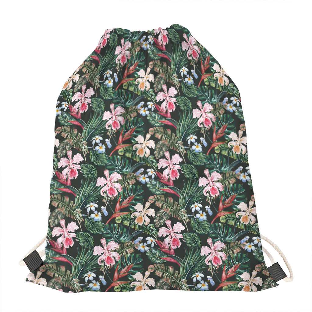 Vintage Tropical Exotic Hawaiian Print Drawstring Bag
