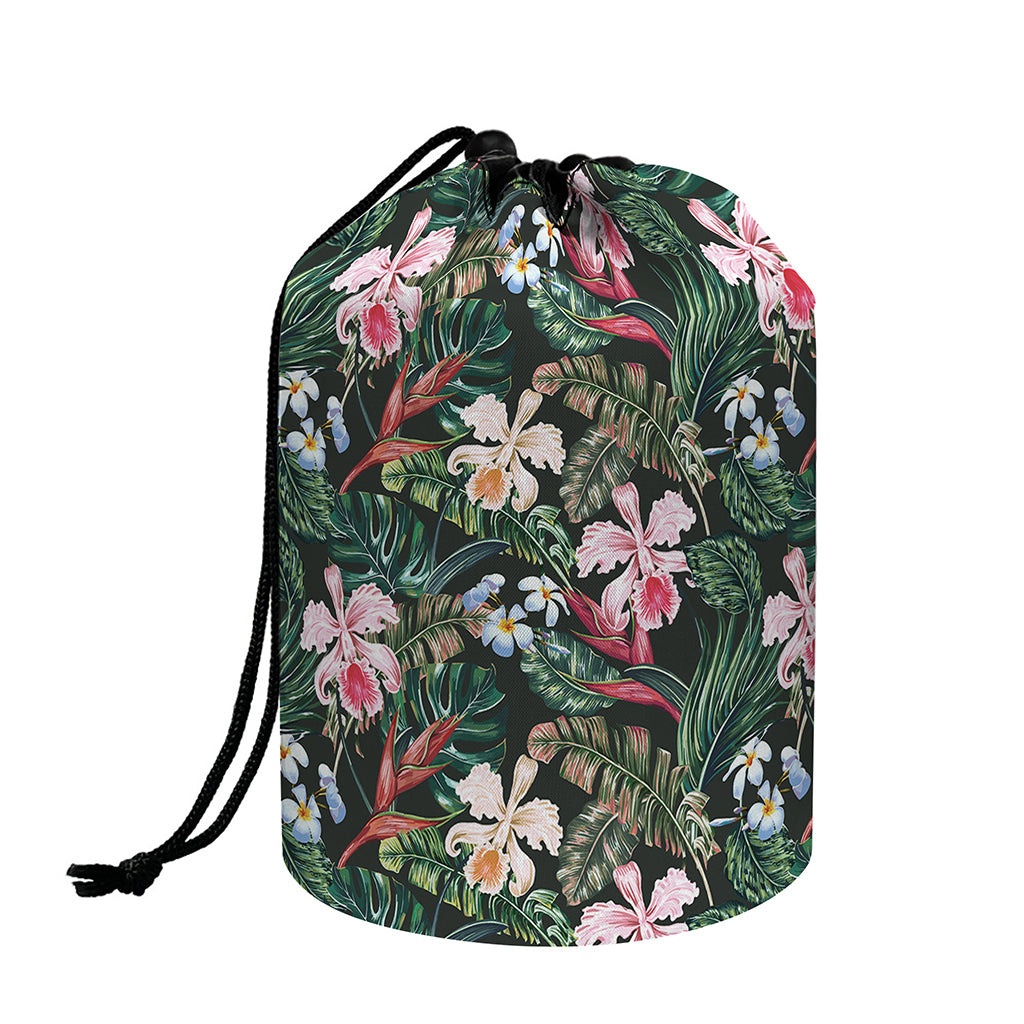 Vintage Tropical Exotic Hawaiian Print Drawstring Makeup Bag