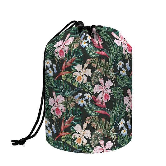 Vintage Tropical Exotic Hawaiian Print Drawstring Makeup Bag
