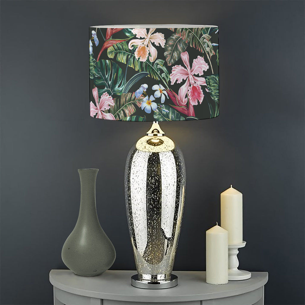 Vintage Tropical Exotic Hawaiian Print Drum Lamp Shade