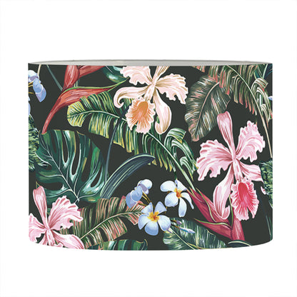 Vintage Tropical Exotic Hawaiian Print Drum Lamp Shade