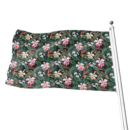Vintage Tropical Exotic Hawaiian Print Flag