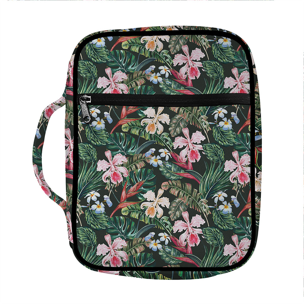 Vintage Tropical Exotic Hawaiian Print Front Pocket Bible Bag