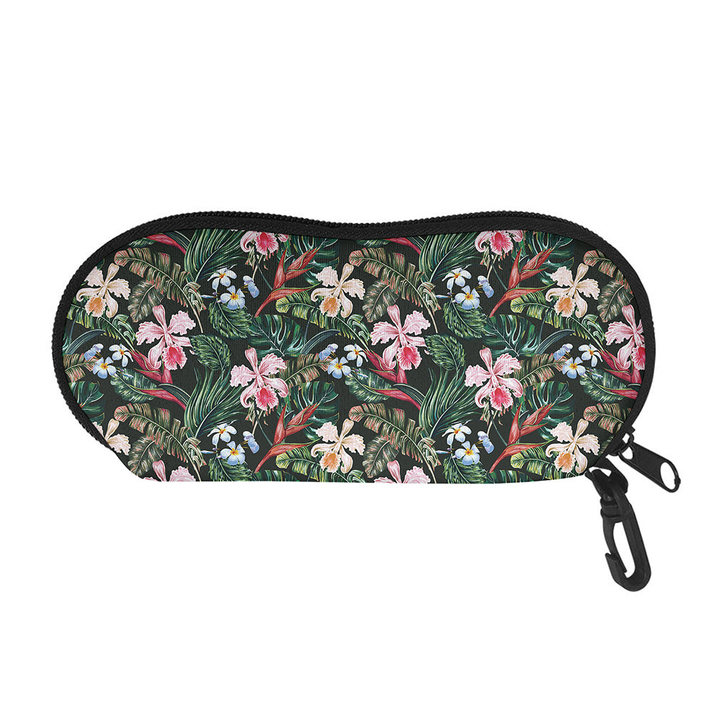 Vintage Tropical Exotic Hawaiian Print Glasses Case