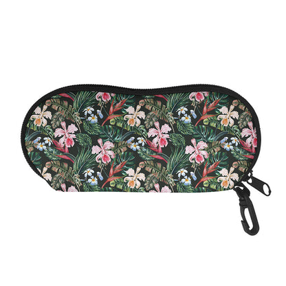Vintage Tropical Exotic Hawaiian Print Glasses Case