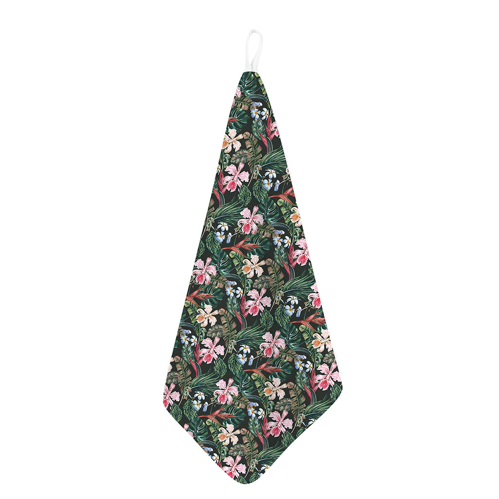 Vintage Tropical Exotic Hawaiian Print Hand Towel
