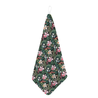 Vintage Tropical Exotic Hawaiian Print Hand Towel