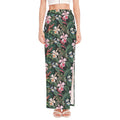Vintage Tropical Exotic Hawaiian Print High Slit Maxi Skirt