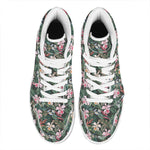 Vintage Tropical Exotic Hawaiian Print High Top Leather Sneakers