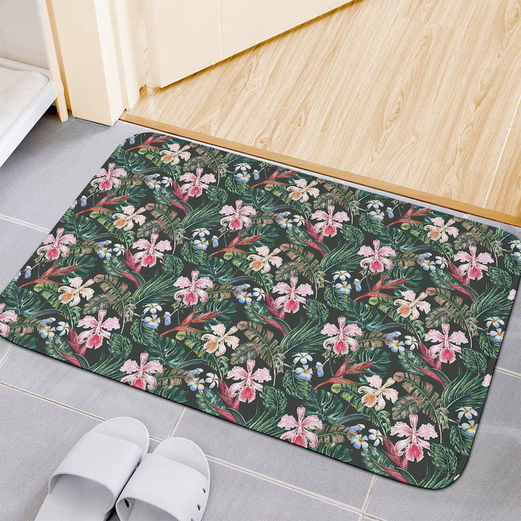 Vintage Tropical Exotic Hawaiian Print Indoor Door Mat