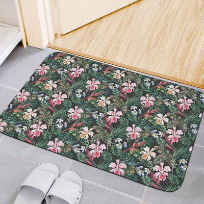 Vintage Tropical Exotic Hawaiian Print Indoor Door Mat
