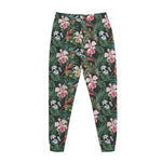 Vintage Tropical Exotic Hawaiian Print Jogger Pants