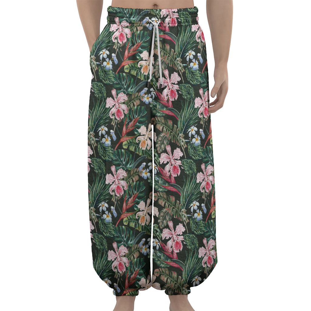 Vintage Tropical Exotic Hawaiian Print Lantern Pants