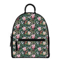 Vintage Tropical Exotic Hawaiian Print Leather Backpack