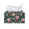 Vintage Tropical Exotic Hawaiian Print Leather Tissue Box Cover