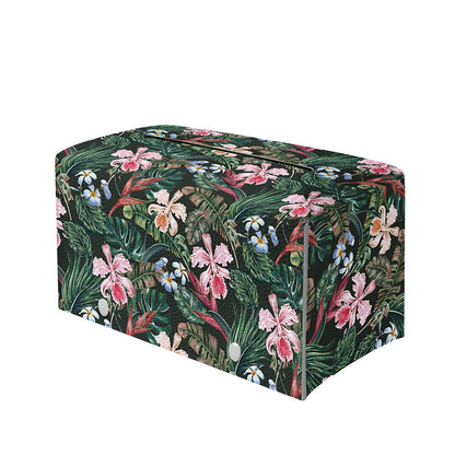 Vintage Tropical Exotic Hawaiian Print Leather Tissue Box Cover