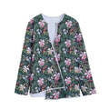 Vintage Tropical Exotic Hawaiian Print Long Sleeve Short Coat
