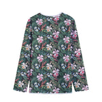 Vintage Tropical Exotic Hawaiian Print Long Sleeve Short Coat