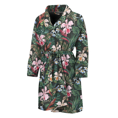 Vintage Tropical Exotic Hawaiian Print Men's Bathrobe
