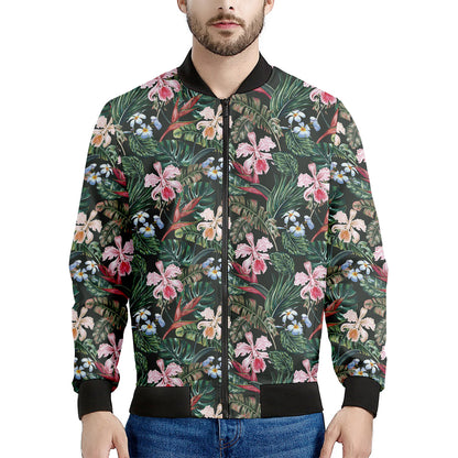 Vintage Tropical Exotic Hawaiian Print Men's Bomber Jacket