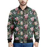 Vintage Tropical Exotic Hawaiian Print Men's Bomber Jacket