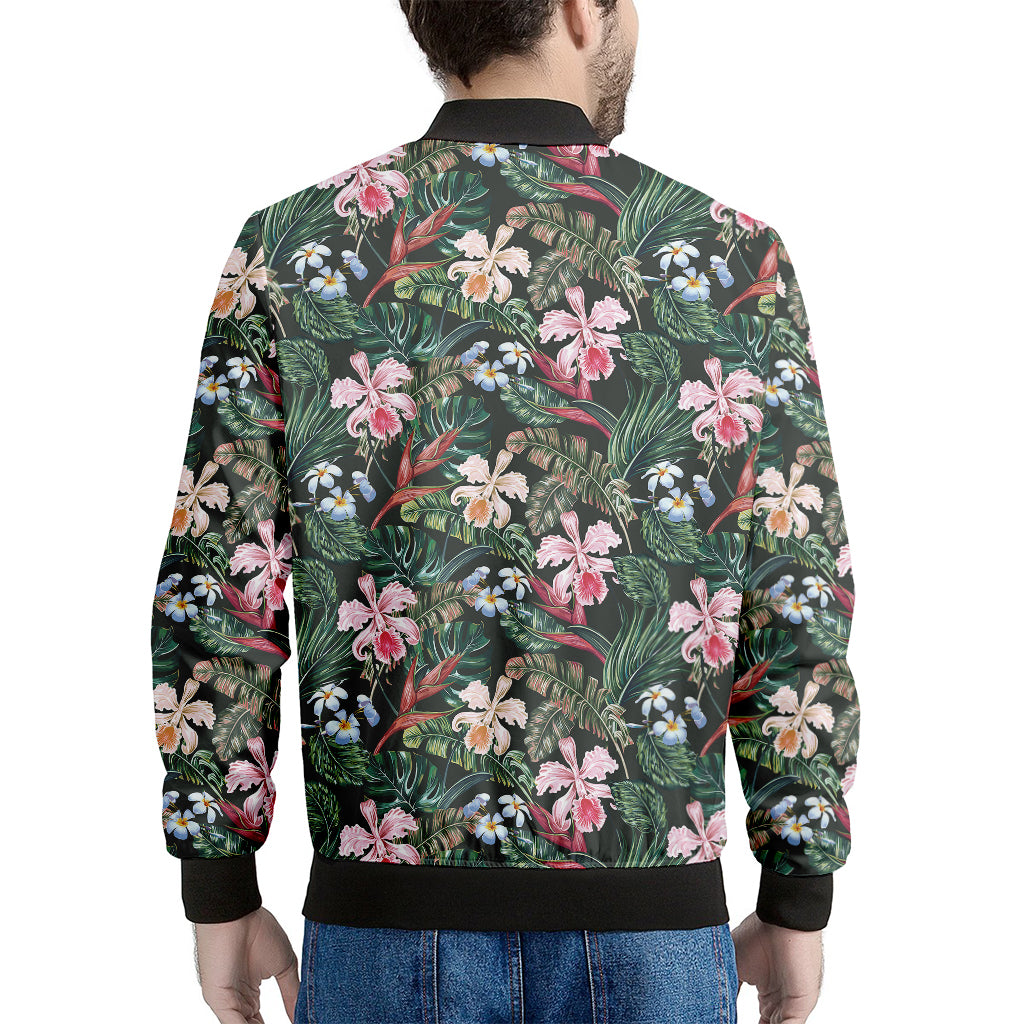 Vintage Tropical Exotic Hawaiian Print Men's Bomber Jacket