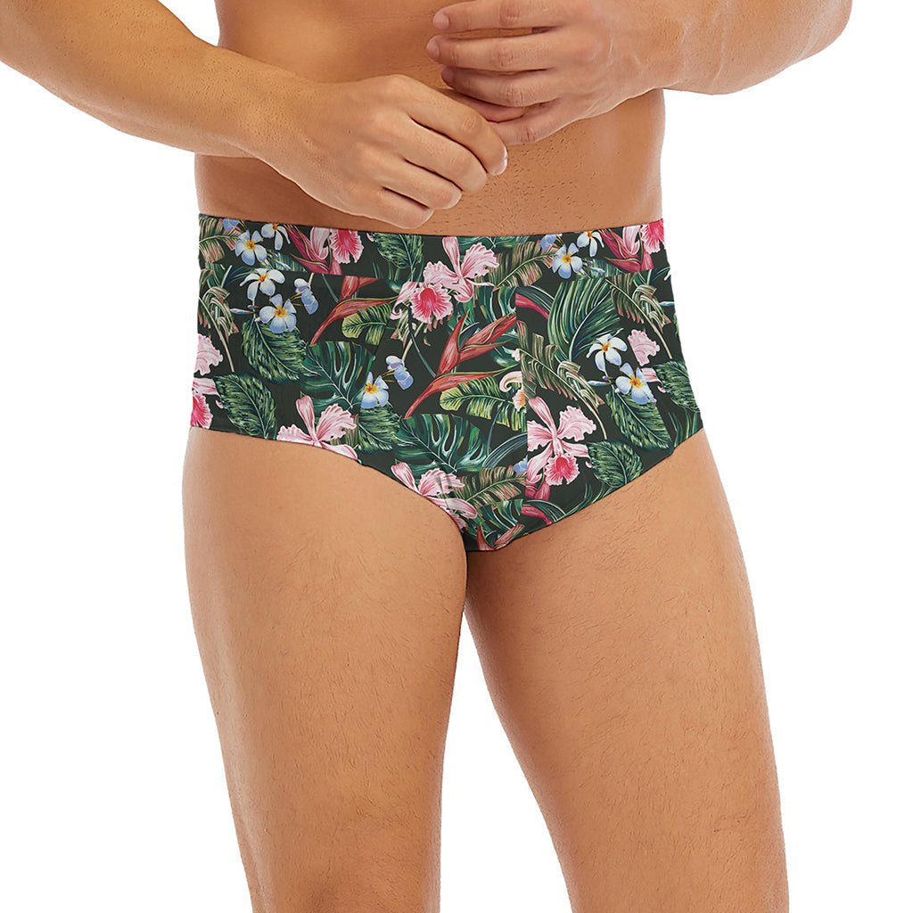Vintage Tropical Exotic Hawaiian Print Men's Briefs