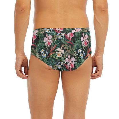 Vintage Tropical Exotic Hawaiian Print Men's Briefs