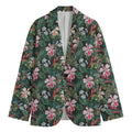 Vintage Tropical Exotic Hawaiian Print Men's Cotton Blazer